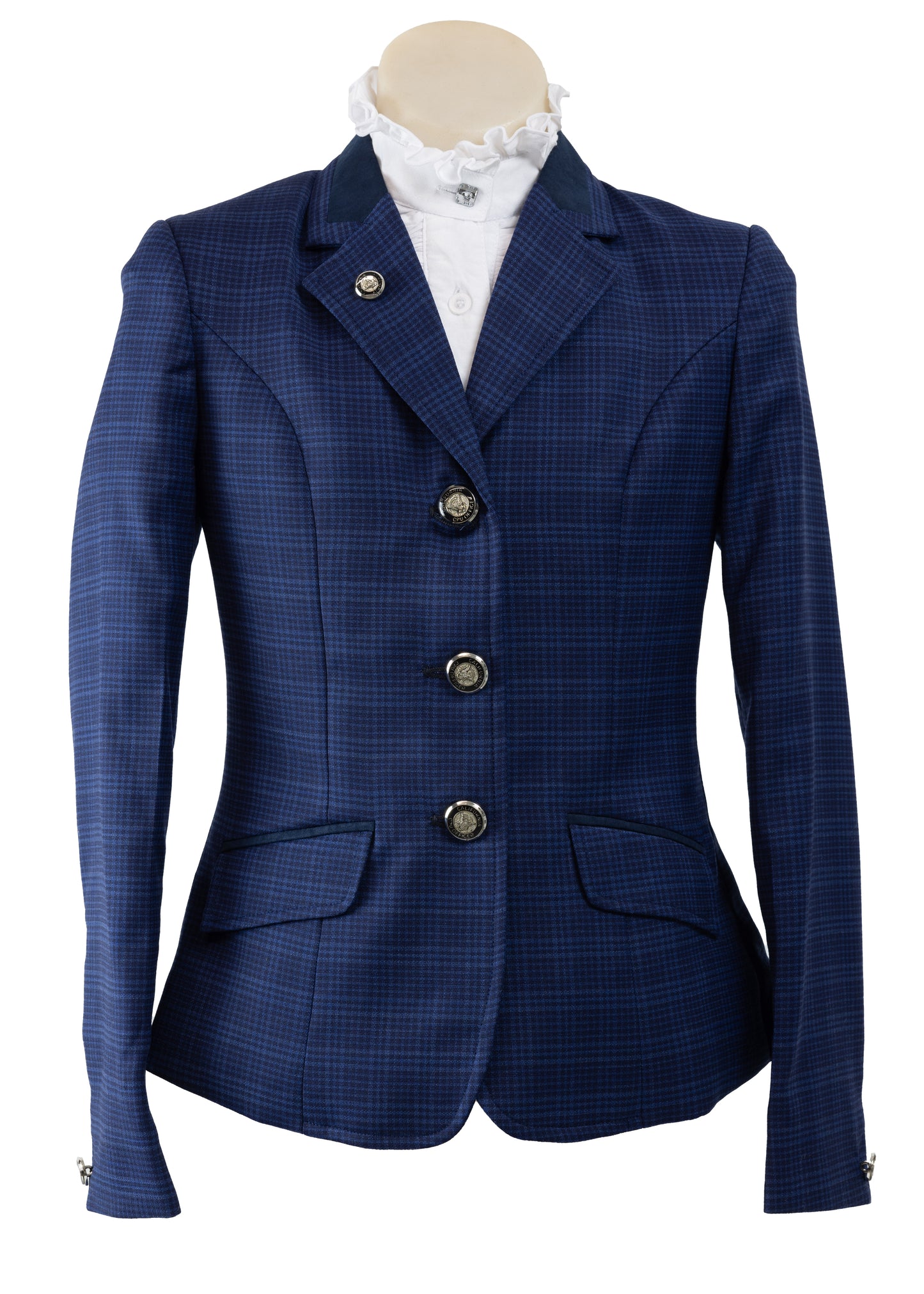 14 - Childrens Navy and junior navy wool blend houndstooth tweed Jacket