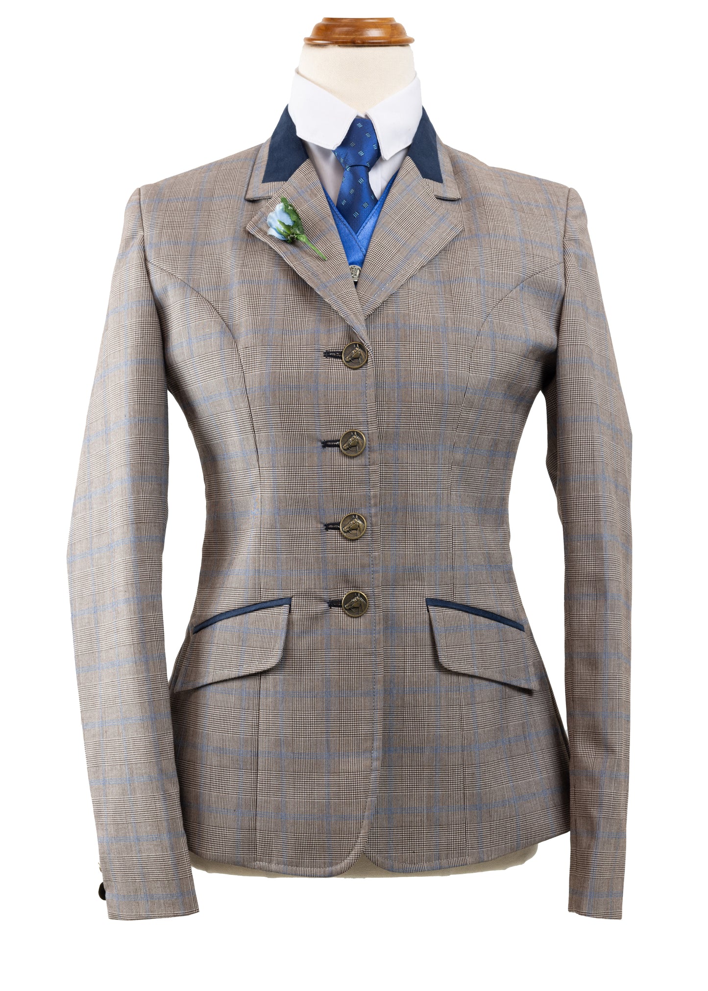 33 - 2023 Ladies brown/brown wool blend tweed jacket
