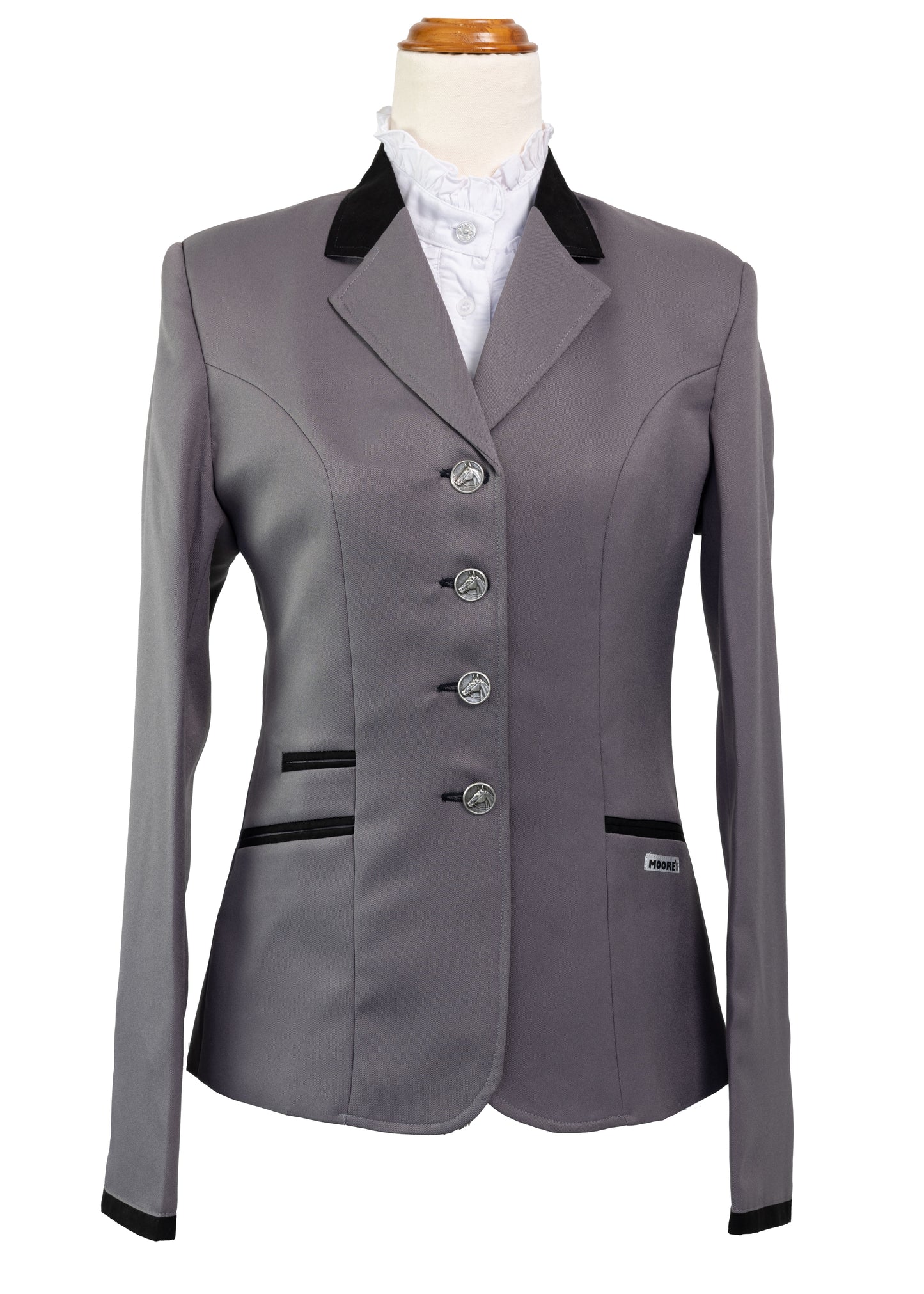 New Style Gunmetal Grey Stretch Jacket with Black Detail