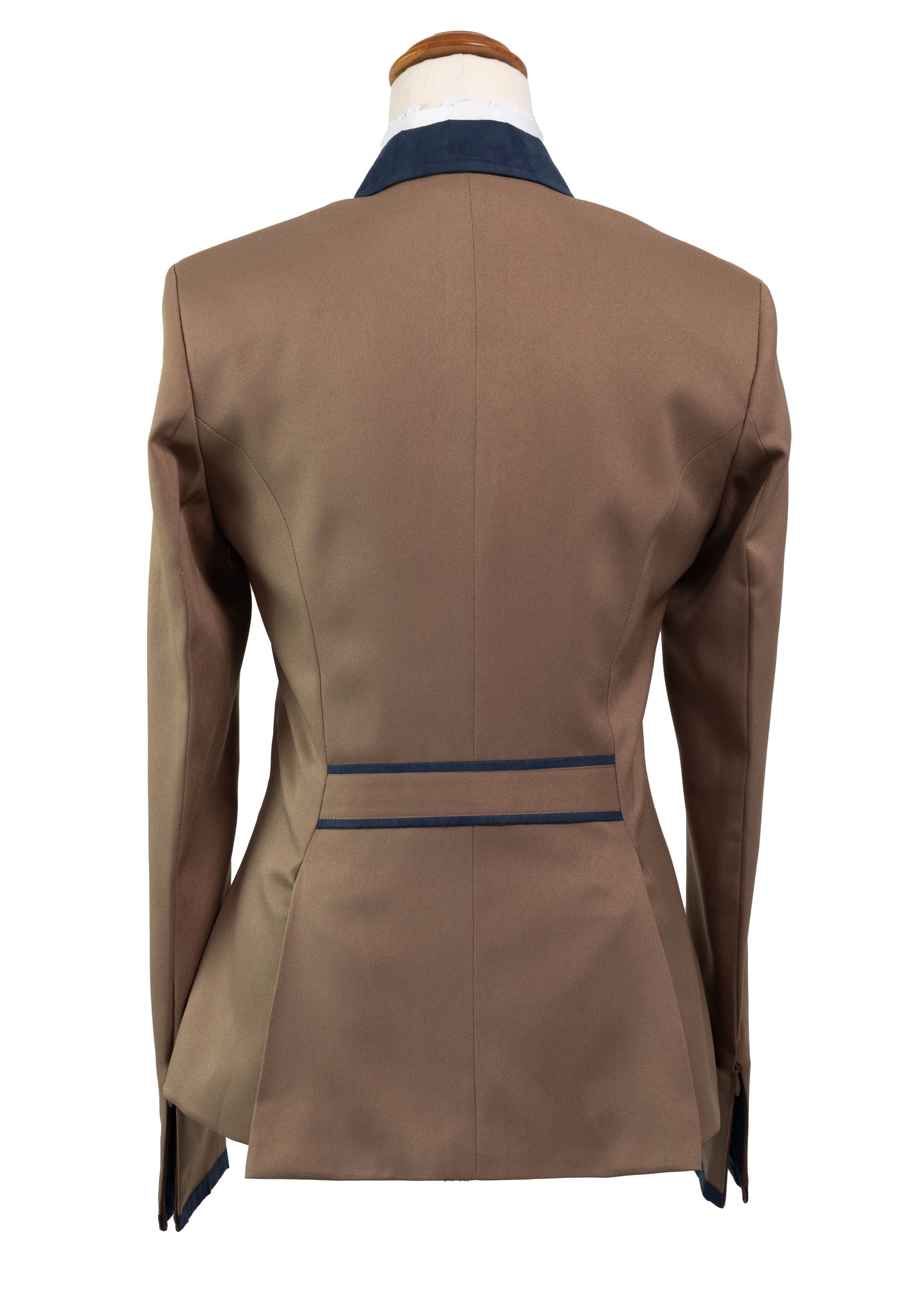 New Style Choco Milk Stretch Jacket with Navy Detail