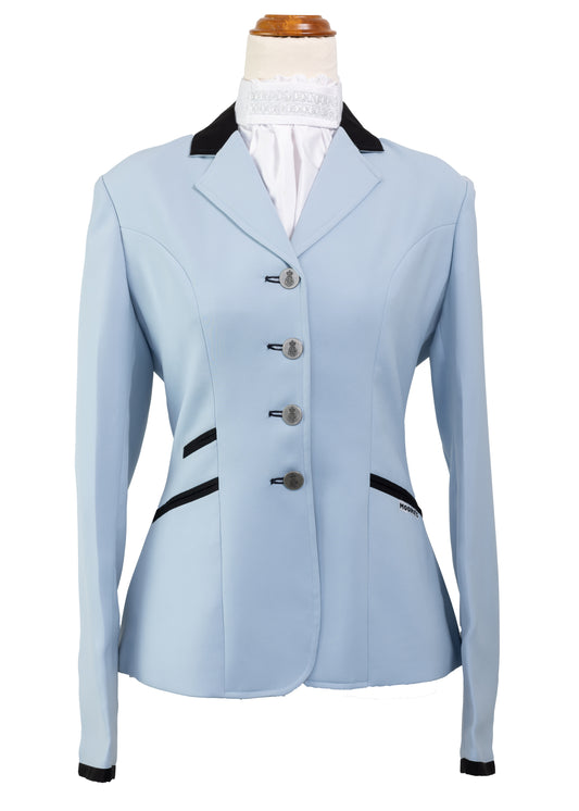 New Style Ultra Baby Blue Stretch Jacket With Black Detail
