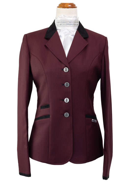 Burgundy - Ladies Stretch Jacket with Black detail