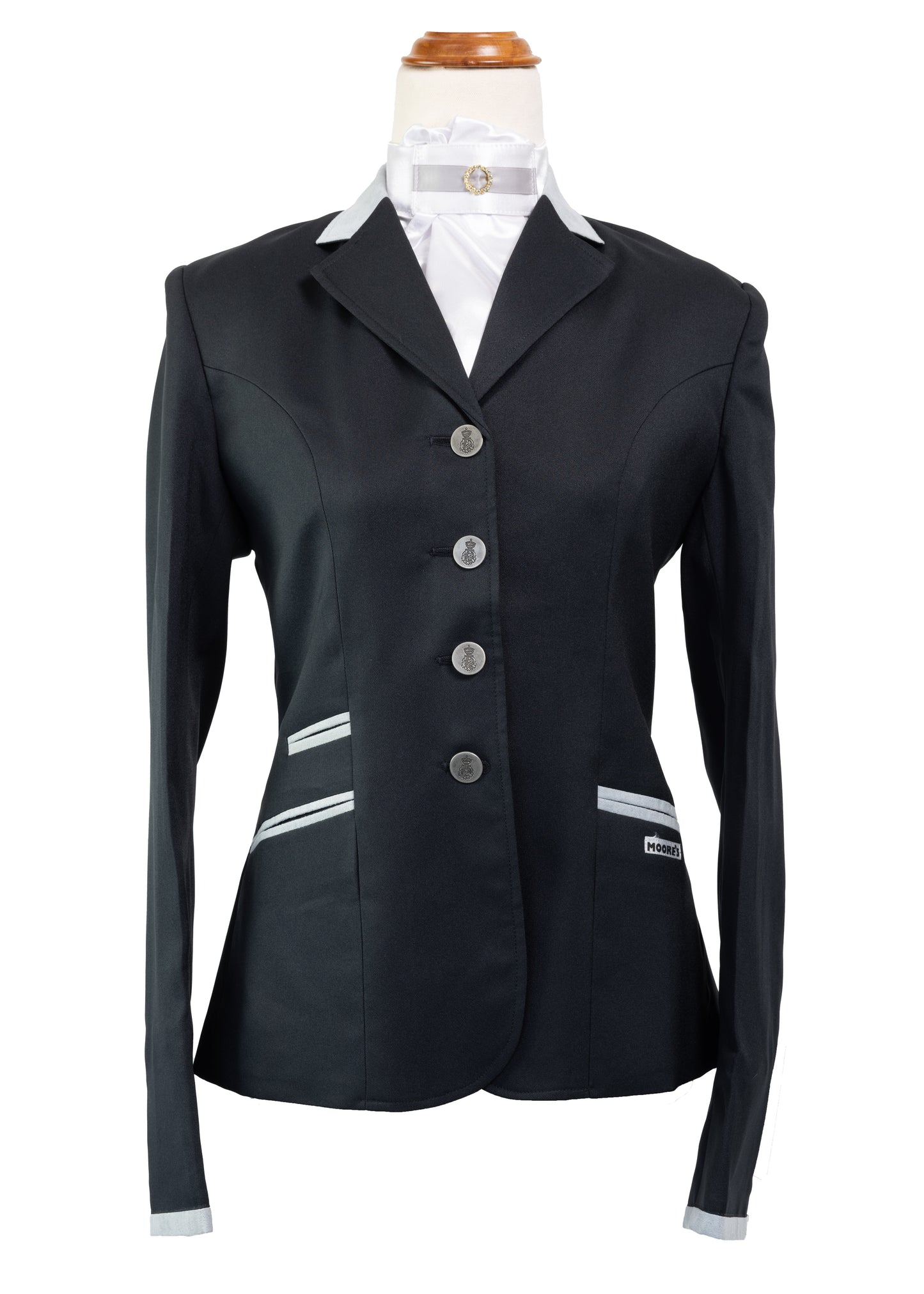 Black - Ladies Stretch Jacket with Grey Detail