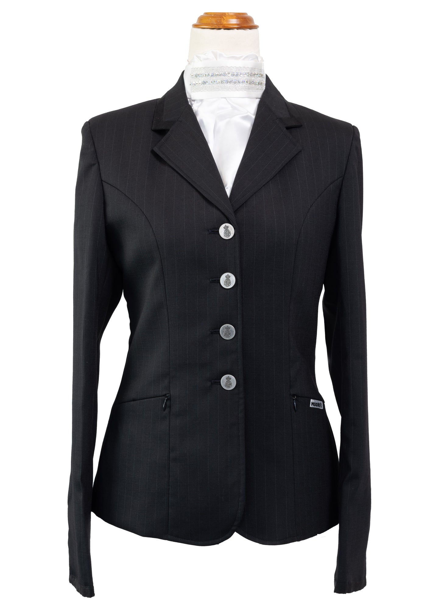 Classic Ladies Black Stretch Jacket with Black Trim