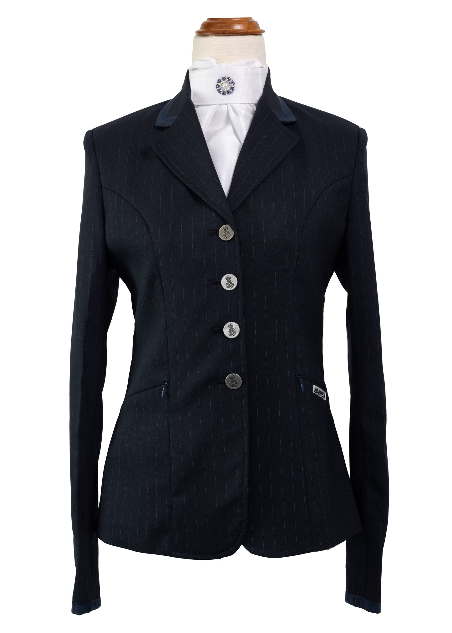 Classic Ladies Navy Stretch Jacket with Navy Trim