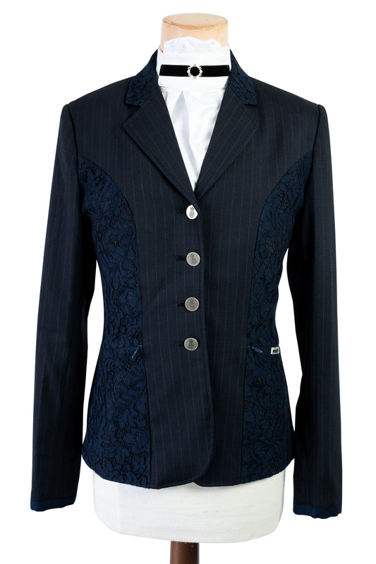 Navy - Ladies Stretch Jacket With Lace Detail