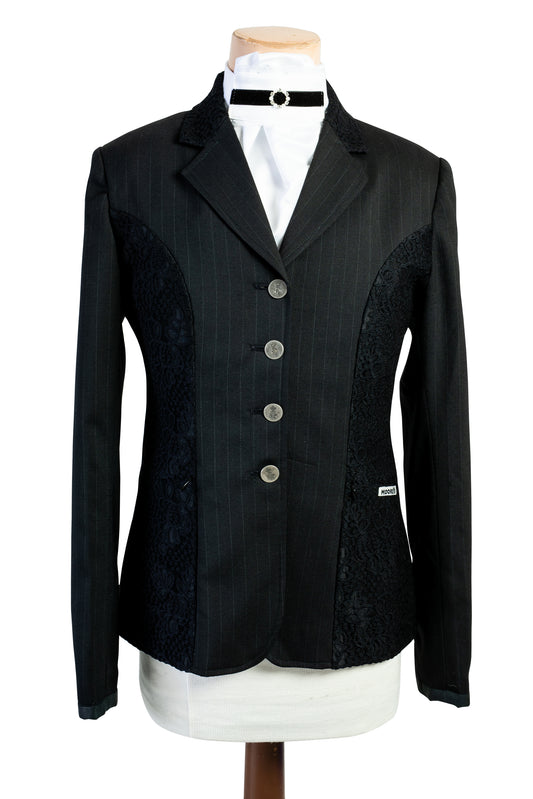 Black Stretch Jacket With Lace Detail