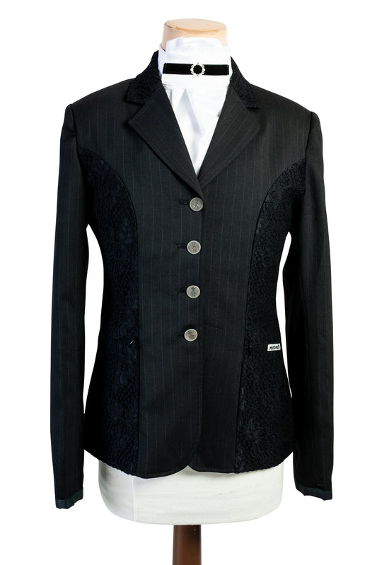 Black - Ladies Stretch Jacket with Lace Detail