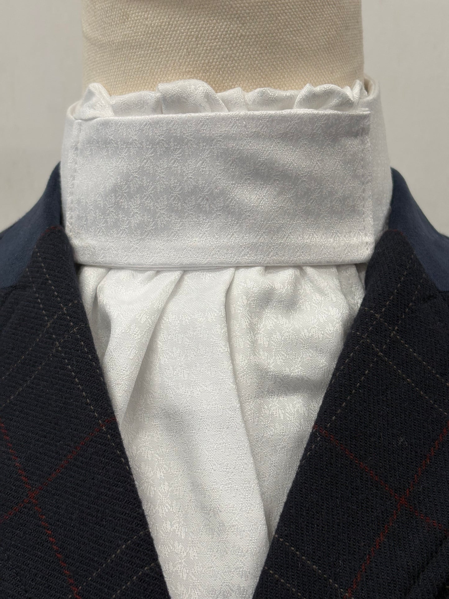 White Pre-tied Dressage Stock DPTS34