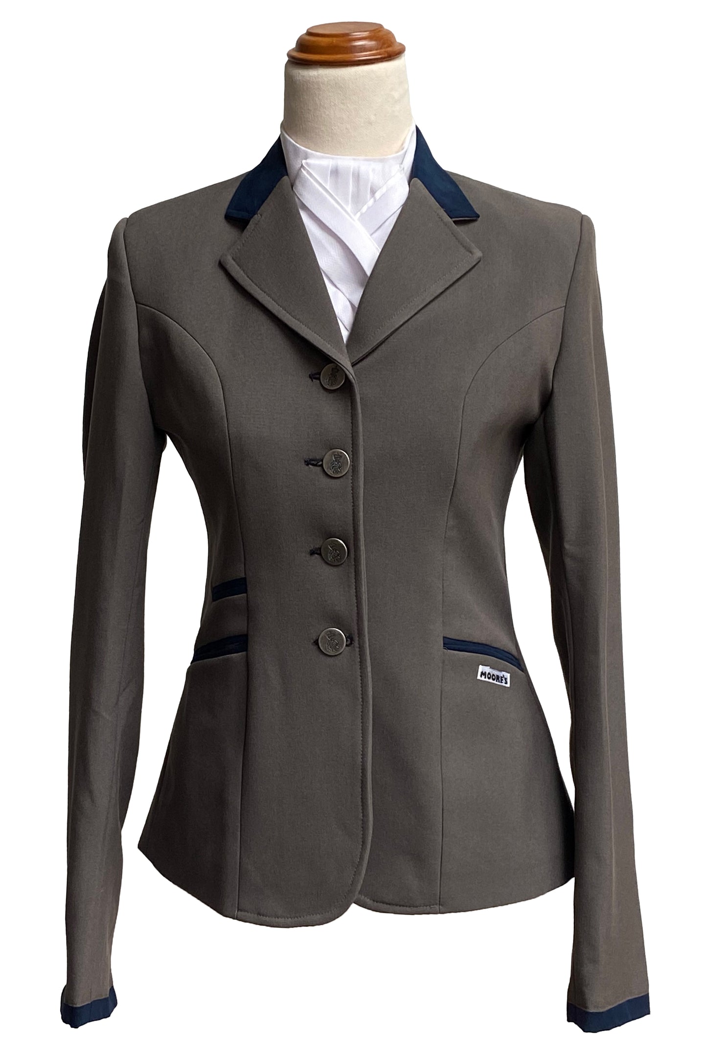 Truffle Grey - Ladies Stretch Jacket with Navy detail