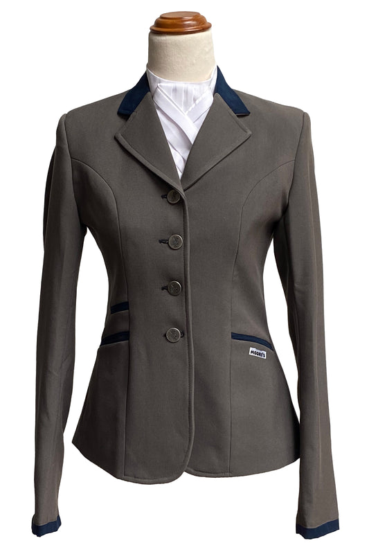 New Style Truffle Grey Stretch Jacket with Navy Detail