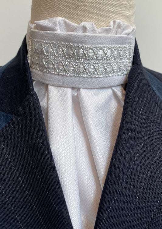 White Pre-tied Dressage Stock DPTS06