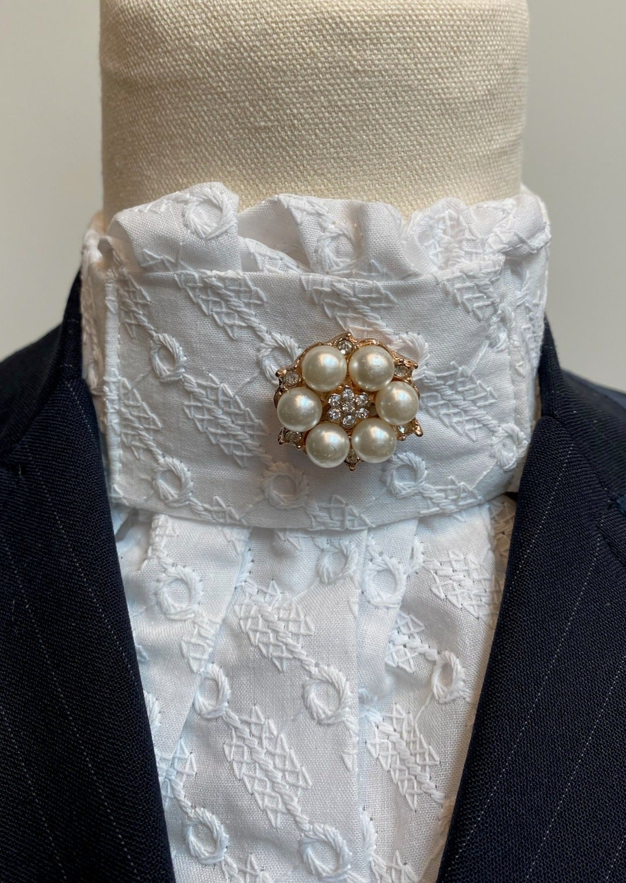 White Pre-tied Dressage Stock