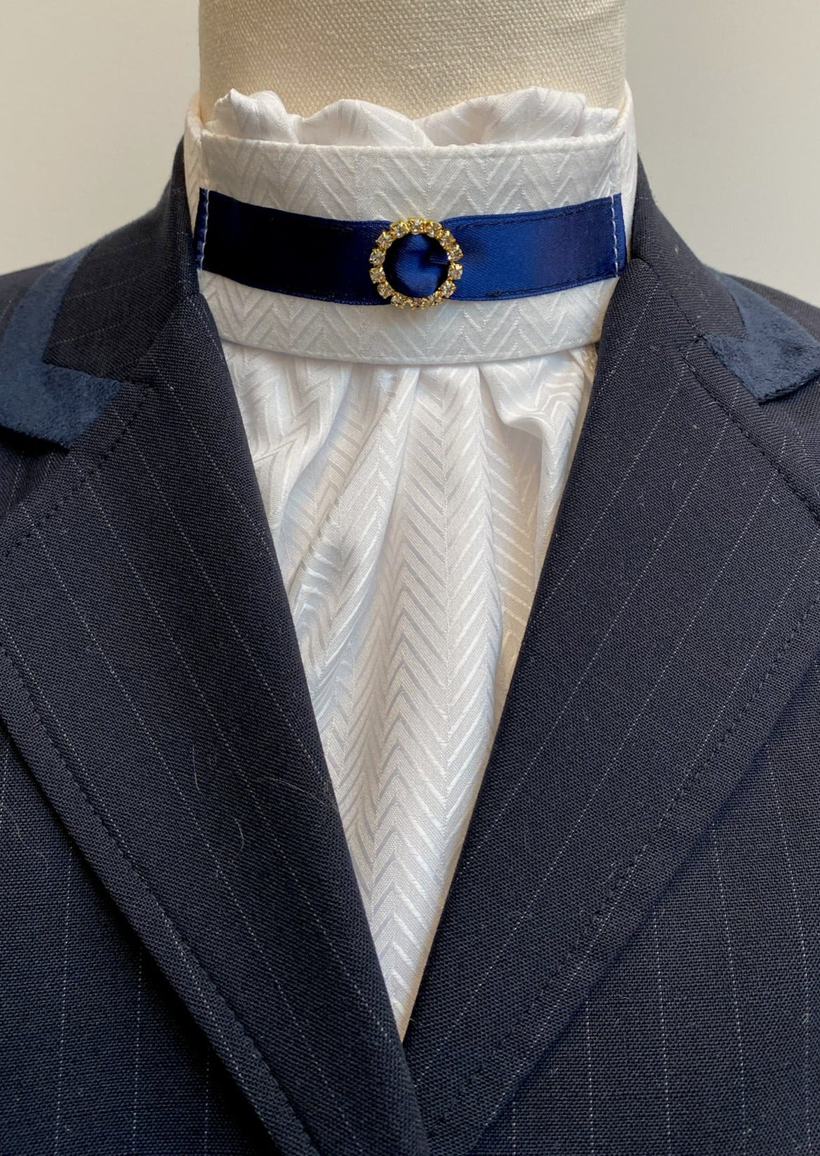 White Pre-tied Dressage Stock