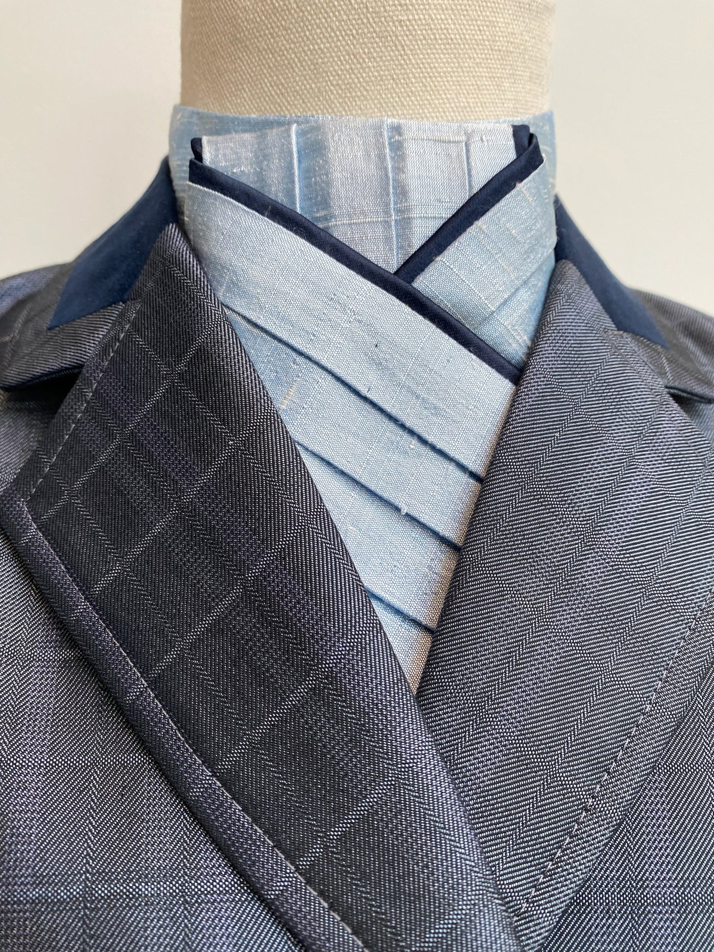 Powder Blue Silk Pre-tied Stock PTS03