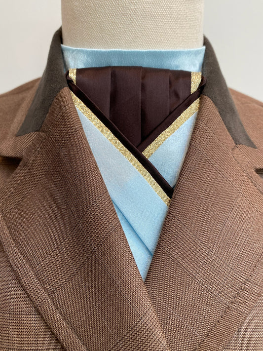 Blue/Brown Pre-tied Stock PTS10