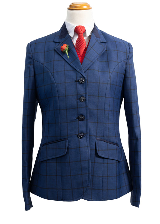 03 - 2025 Ladies mid navy blue pure wool tweed jacket