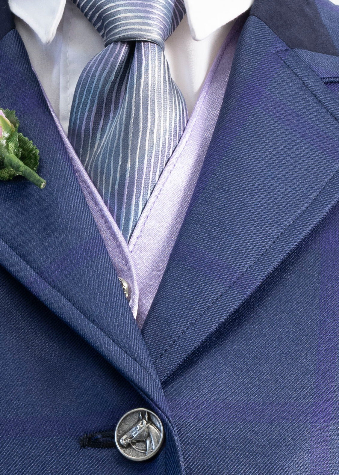 18 - 2025 Ladies navy tweed with a subtle mauve overcheck jacket