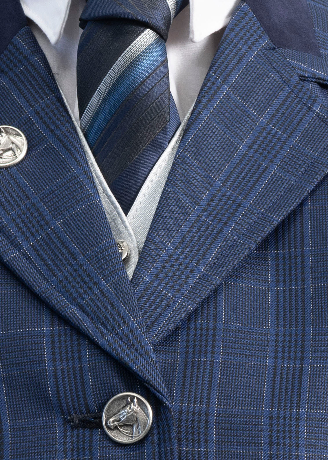19 - 2025 Ladies navy tweed with a silver & mid blue overcheck jacket