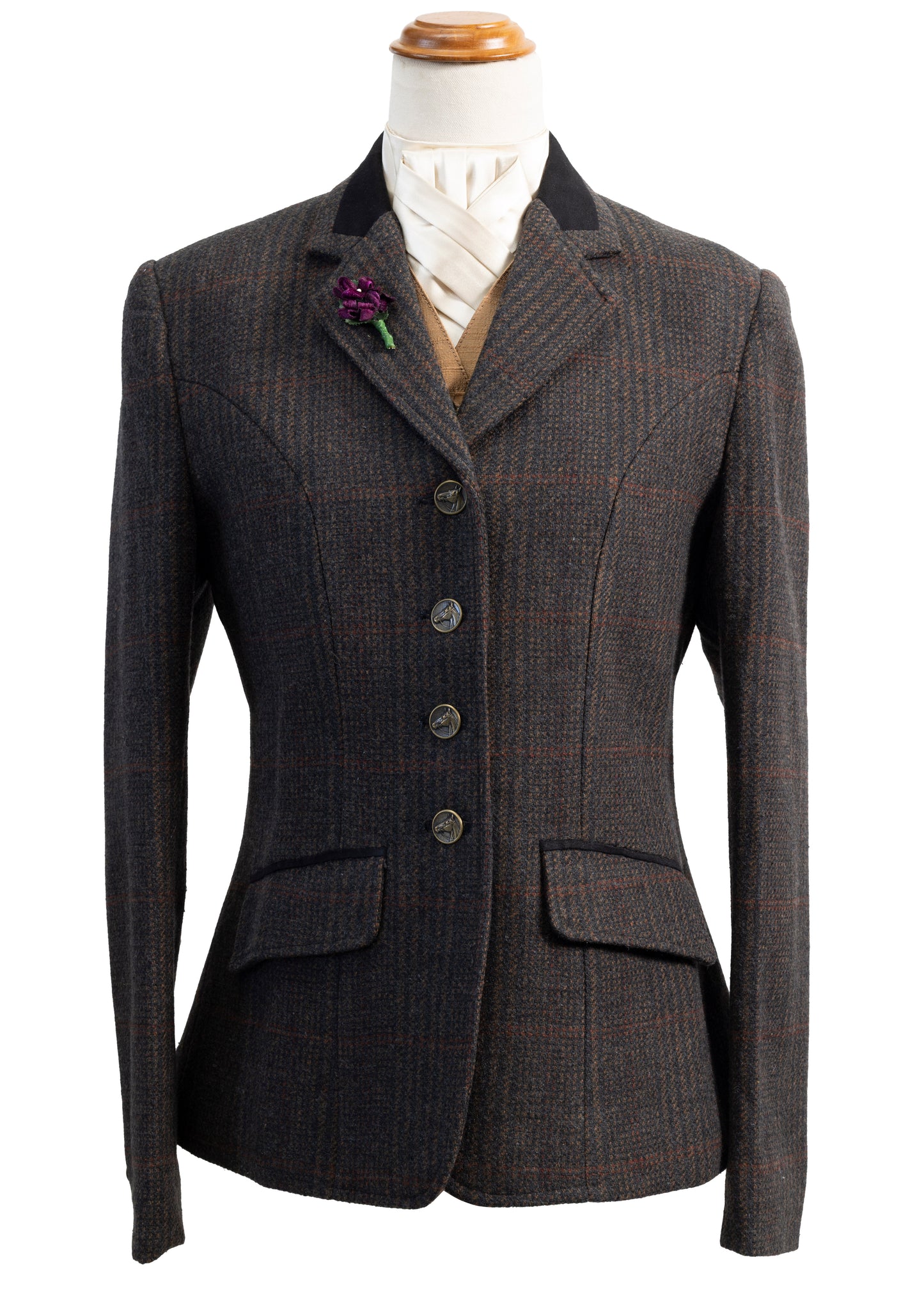 09- 2025 Ladies Dark brown & black tweed with subtle copper overcheck jacket