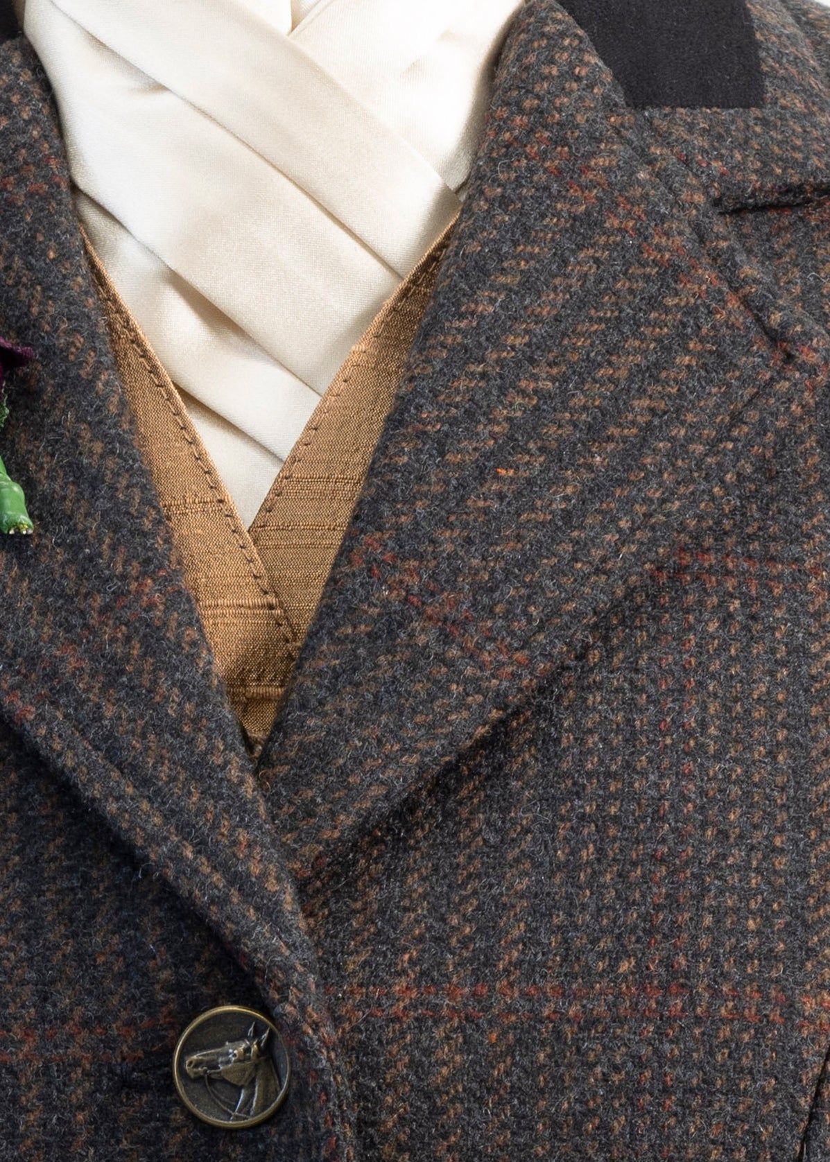 09- 2025 Ladies Dark brown & black tweed with subtle copper overcheck jacket