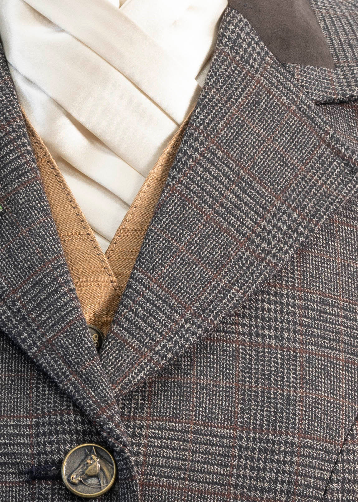 26 - 2025 Ladies classic brown tweed with a chocolate brown and rust overcheck jacket