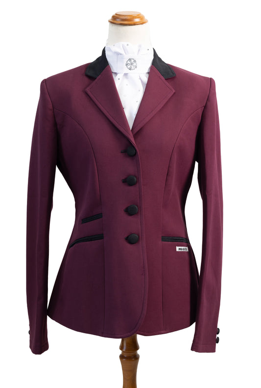New Style Burgundy - Ladies Stretch Jacket with Black detailing