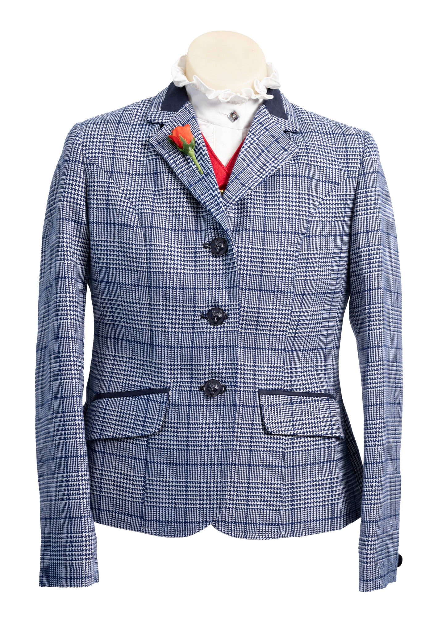 7 - 2025 Children's Navy Blue And White Wool Blend Tweed Jacket