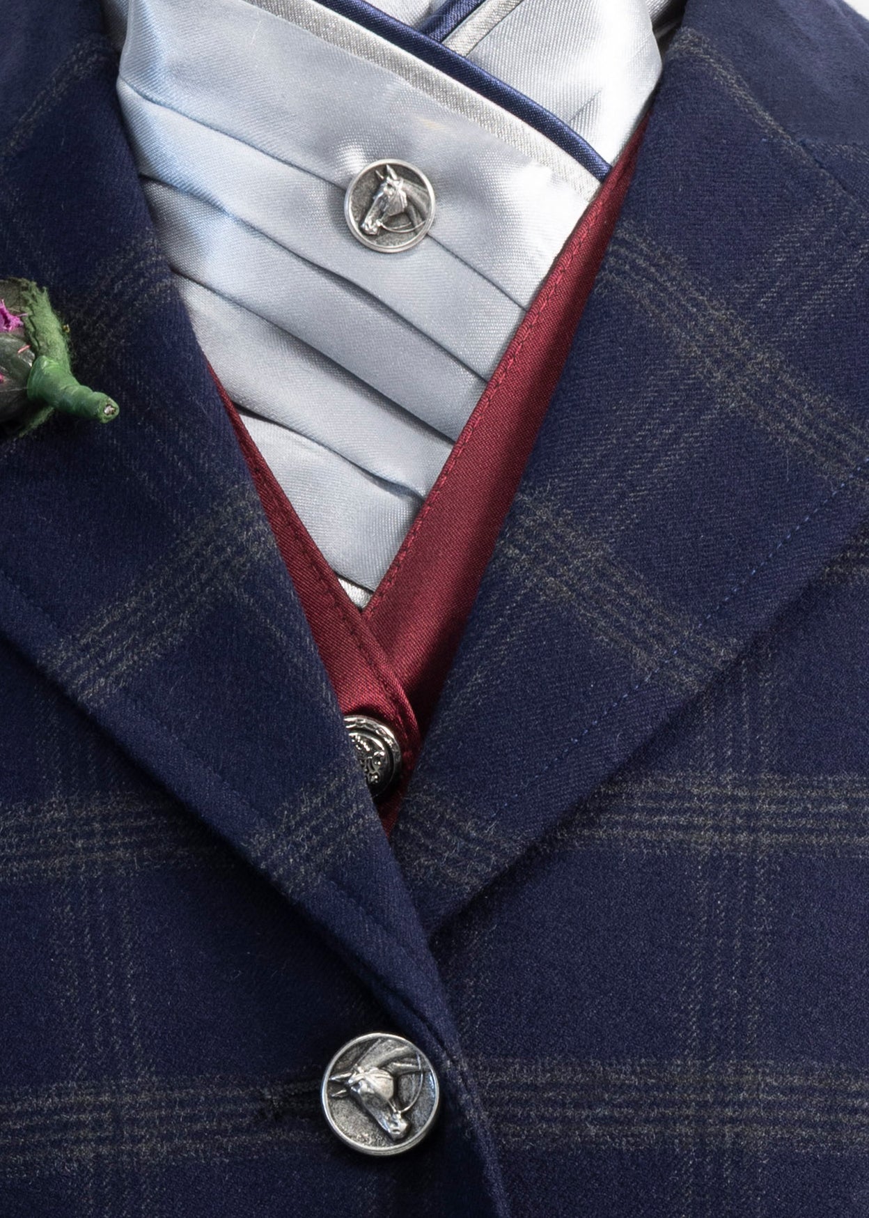 08- 2025 Ladies dark navy tweed with a slate grey overcheck jacket