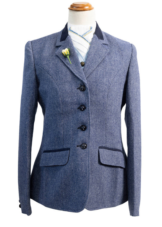 05 - 2025 Ladies Navy and silver herringbone tweed jacket