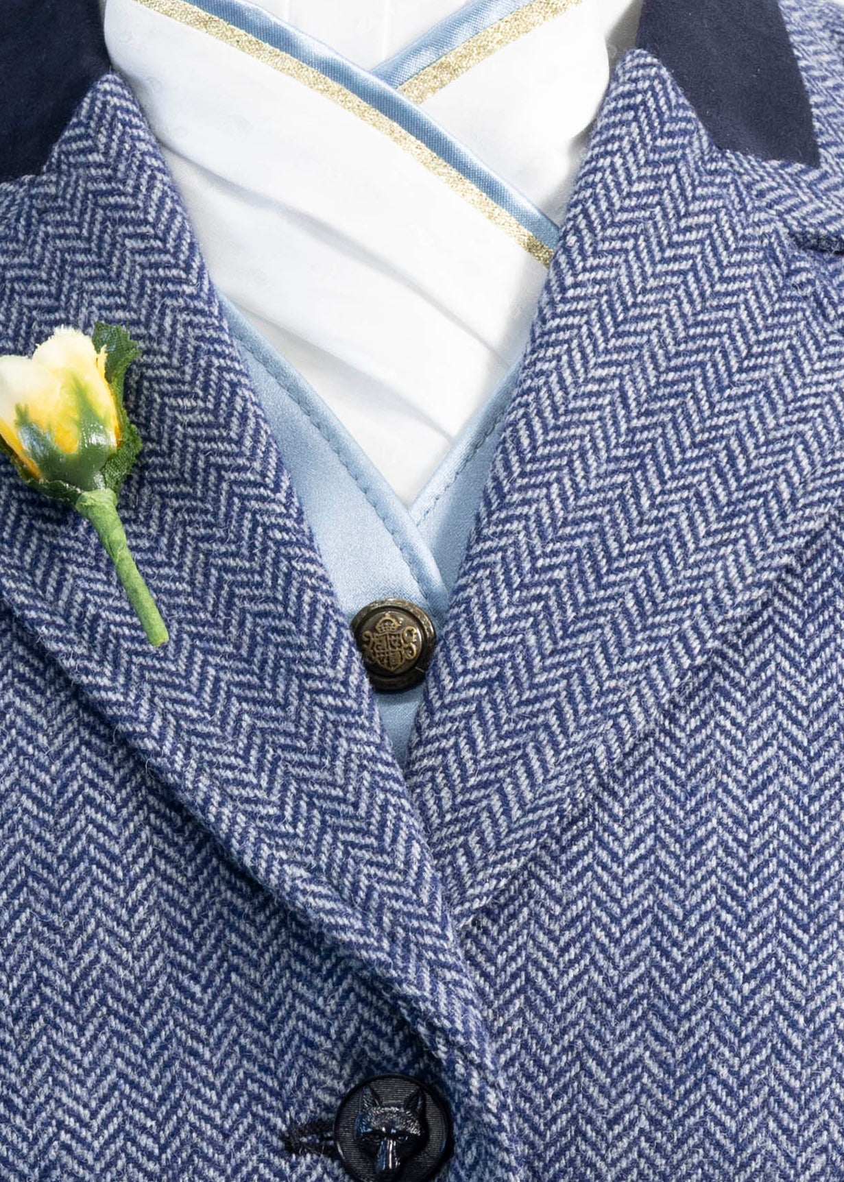 05 - 2025 Ladies Navy and silver herringbone tweed jacket