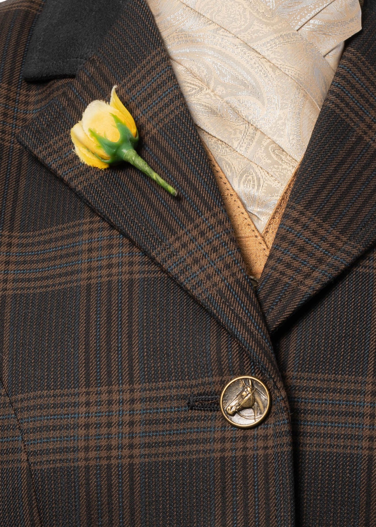 6 - 2026 Ladies Black and Chocolate Brown wool blend tweed jacket