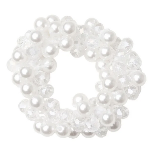 SD® Caroline scrunchie Crystal & Pearl