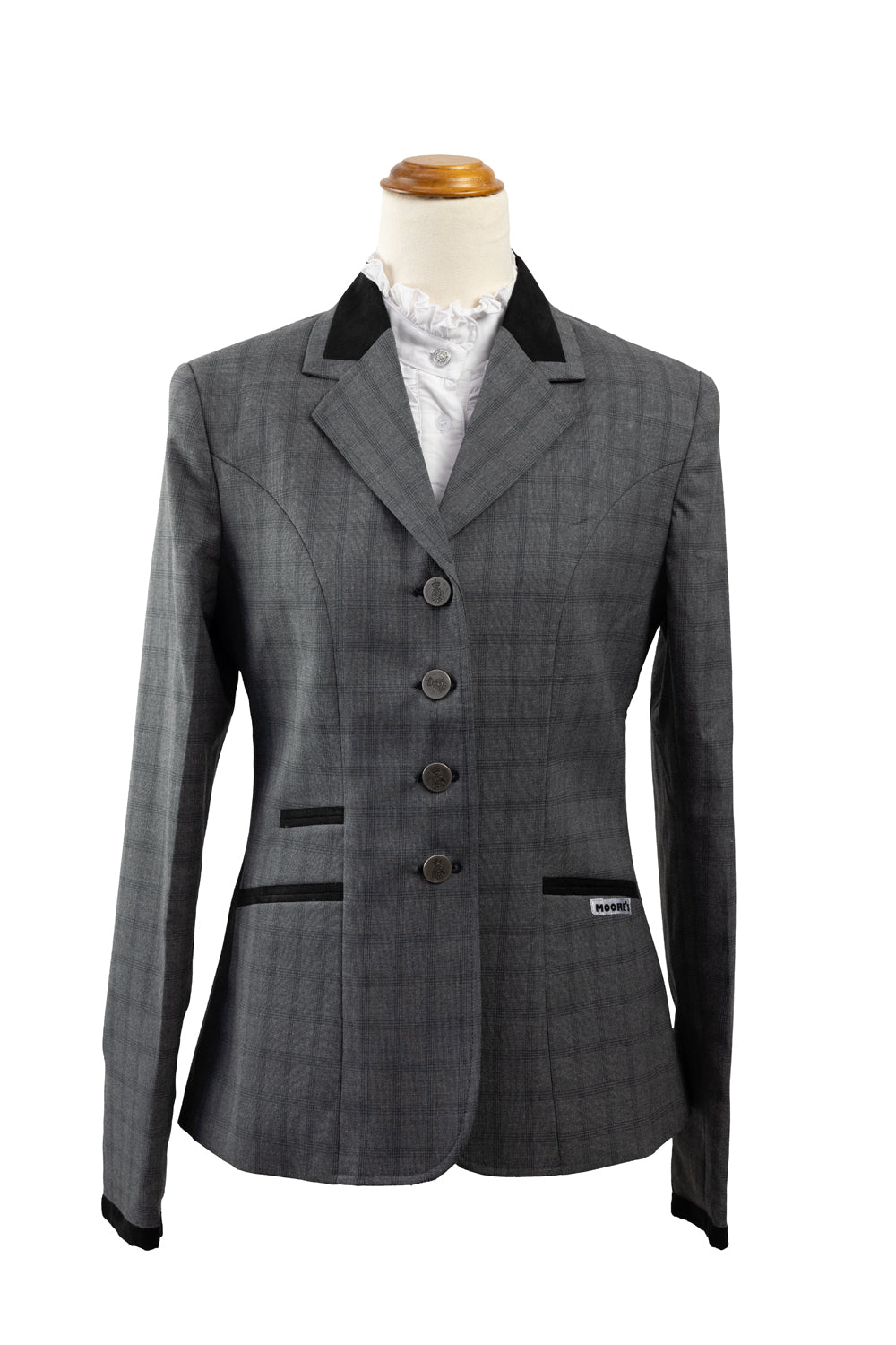Grey & Black Tweed- Ladies Stretch Jacket with Black detail