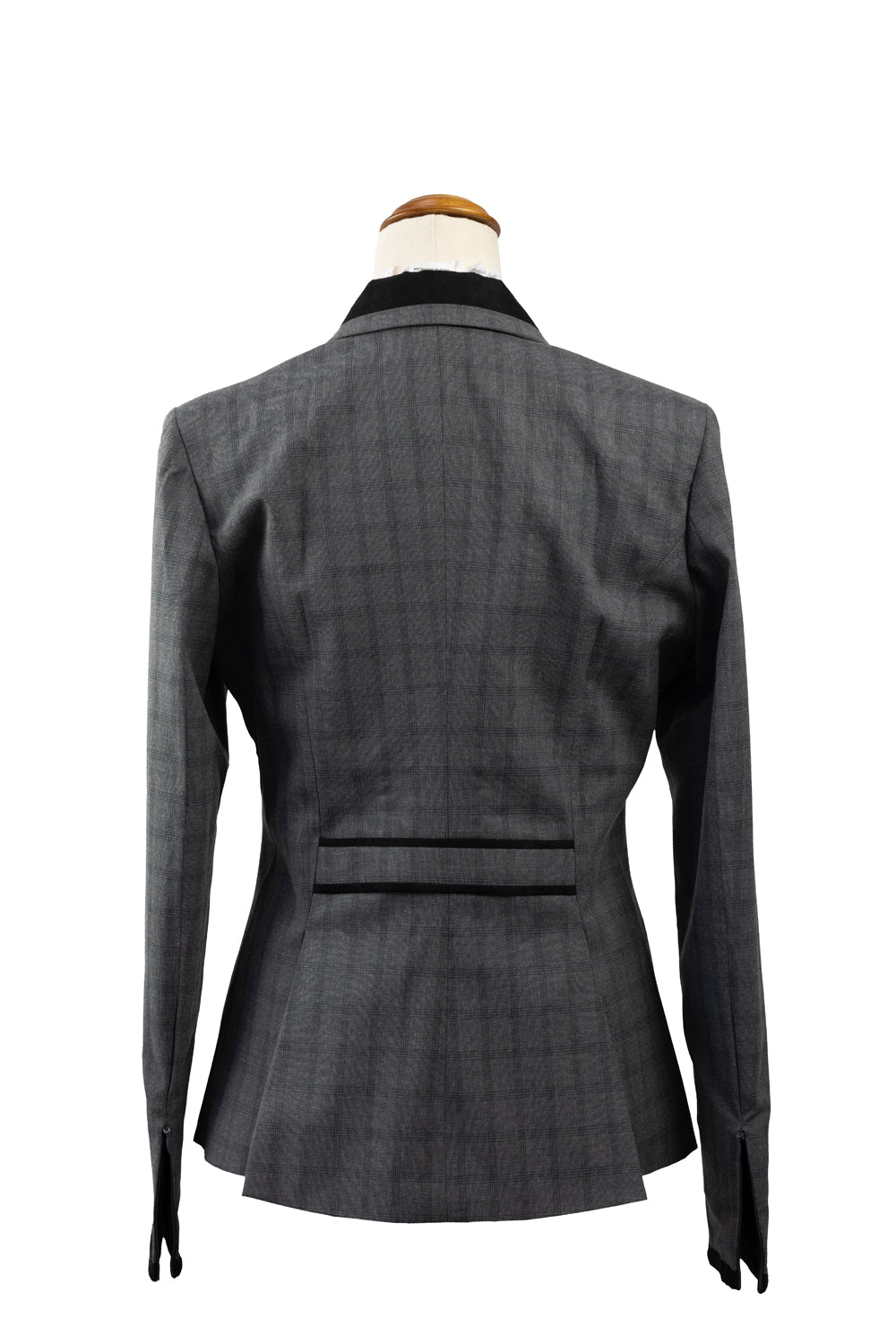 Grey & Black Tweed- Ladies Stretch Jacket with Black detail