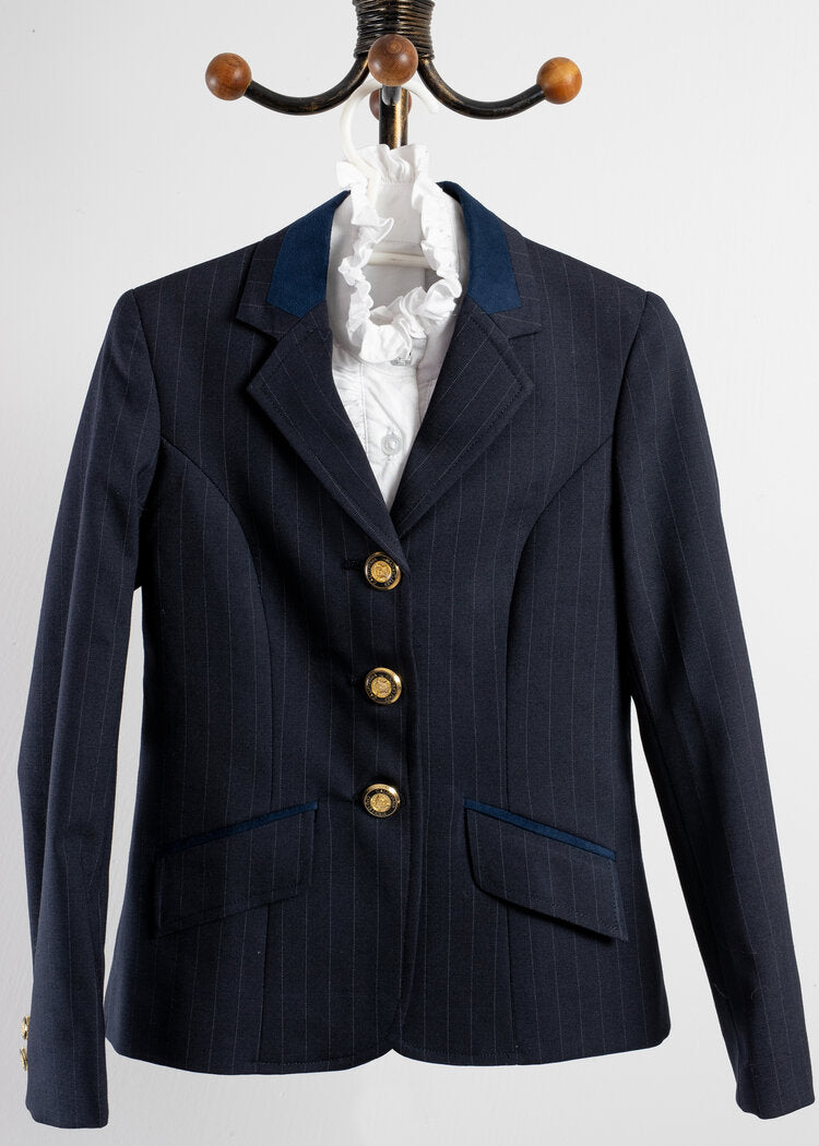 29 - Childrens Dark Navy Pinstripe Stretch Jacket