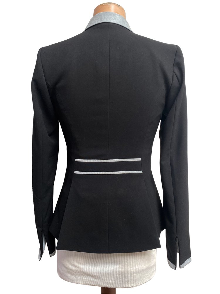 New Style Black Stretch Jacket with Grey Detail