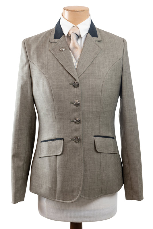 11 - 2021 Ladies Smokey grey wool blend tweed with a black and grey overcheck