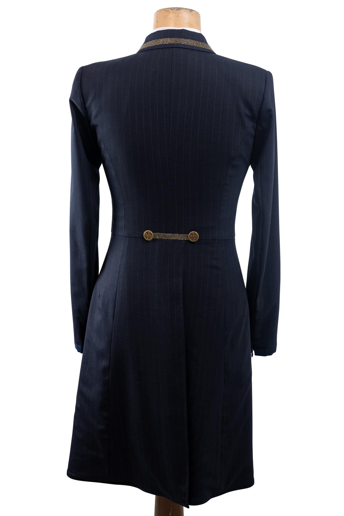 Limited Edition Ladies Navy Stretch Dressage Tailcoat with Gold Swarovski Trim