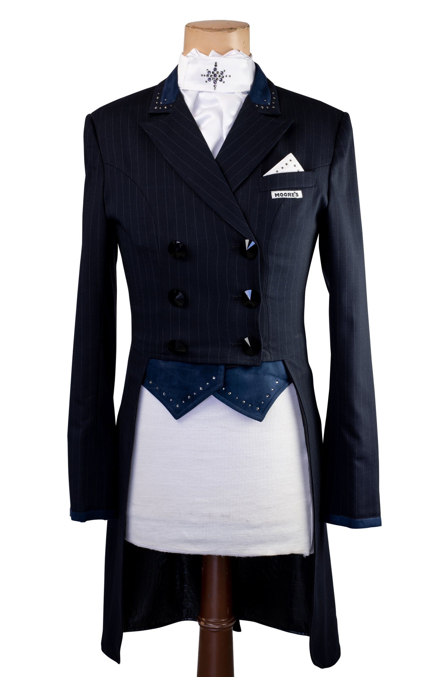 Limited Edition Ladies Navy Stretch Dressage Tailcoat with Swarovski Detailing