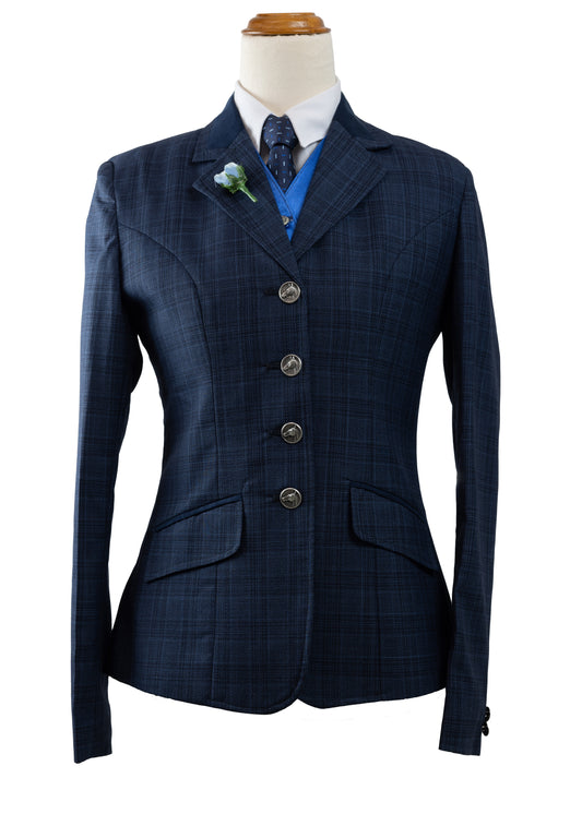 07 - 2023 Ladies navy wool blend tweed with overcheck jacket