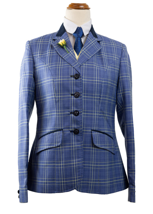 15 - 2023 Ladies sky blue wool blend tweed jacket
