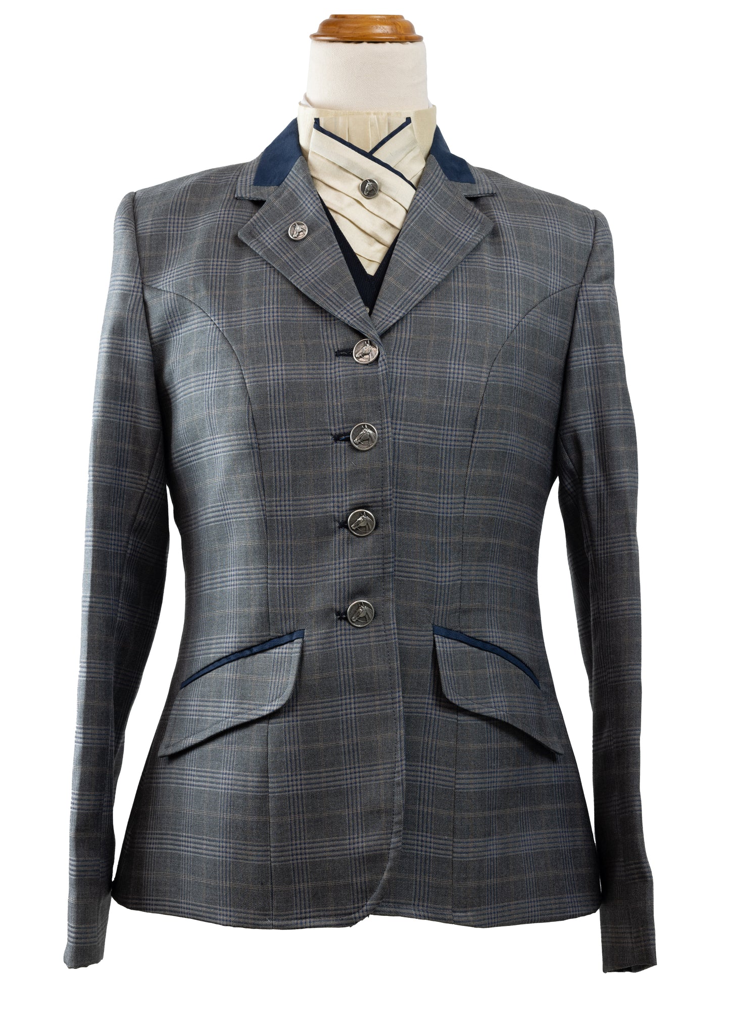21 - 2023 Ladies grey wool blend tweed jacket