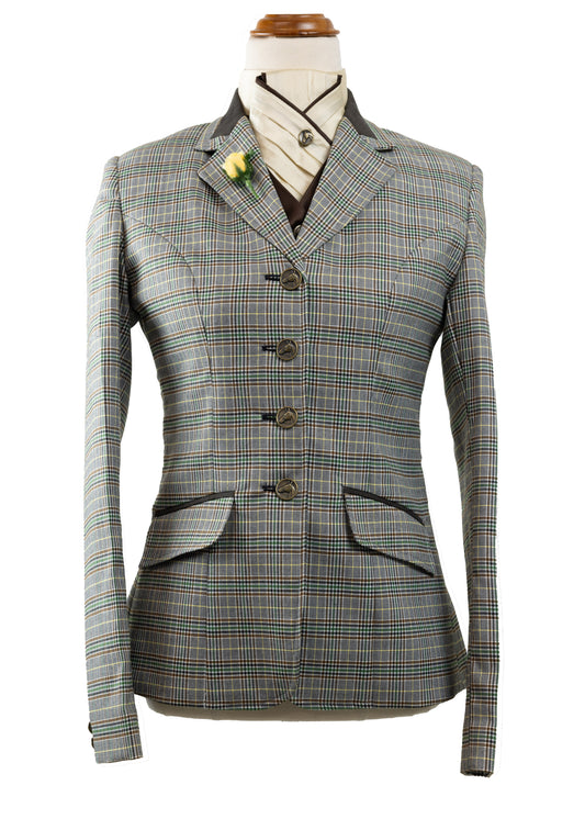 23 - 2023 Ladies brown wool blend tweed with overcheck jacket