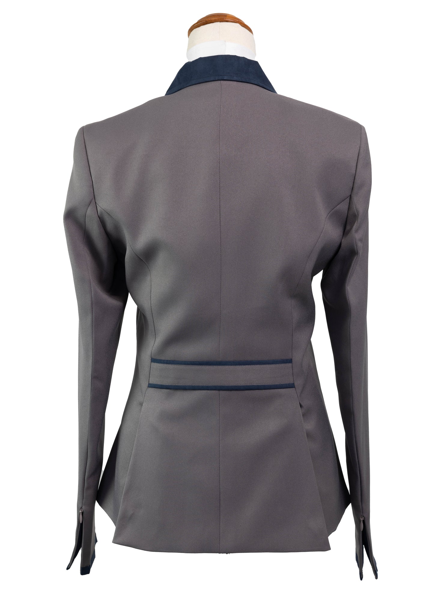 New Style Gunmetal Grey Stretch Jacket with Navy Detail