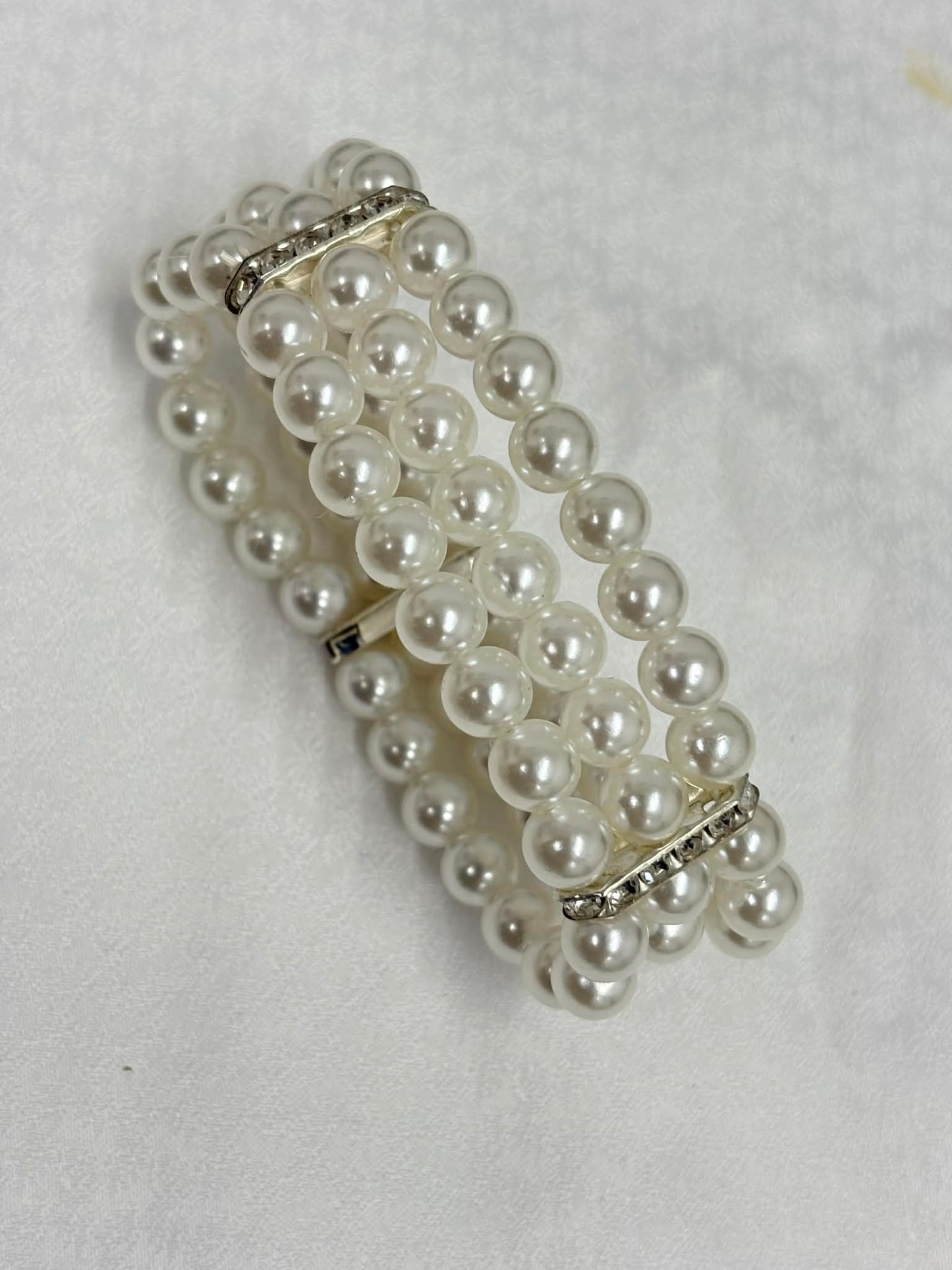Pearl & Crystal Hair Bun Ring