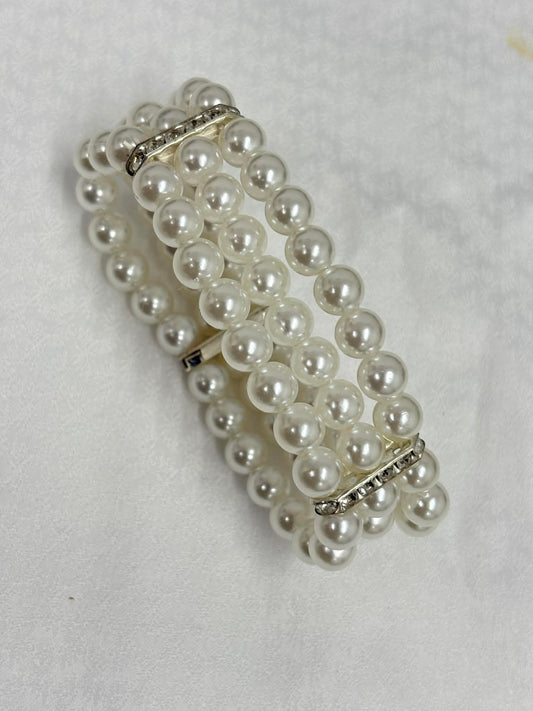 Pearl & Crystal Hair Bun Ring