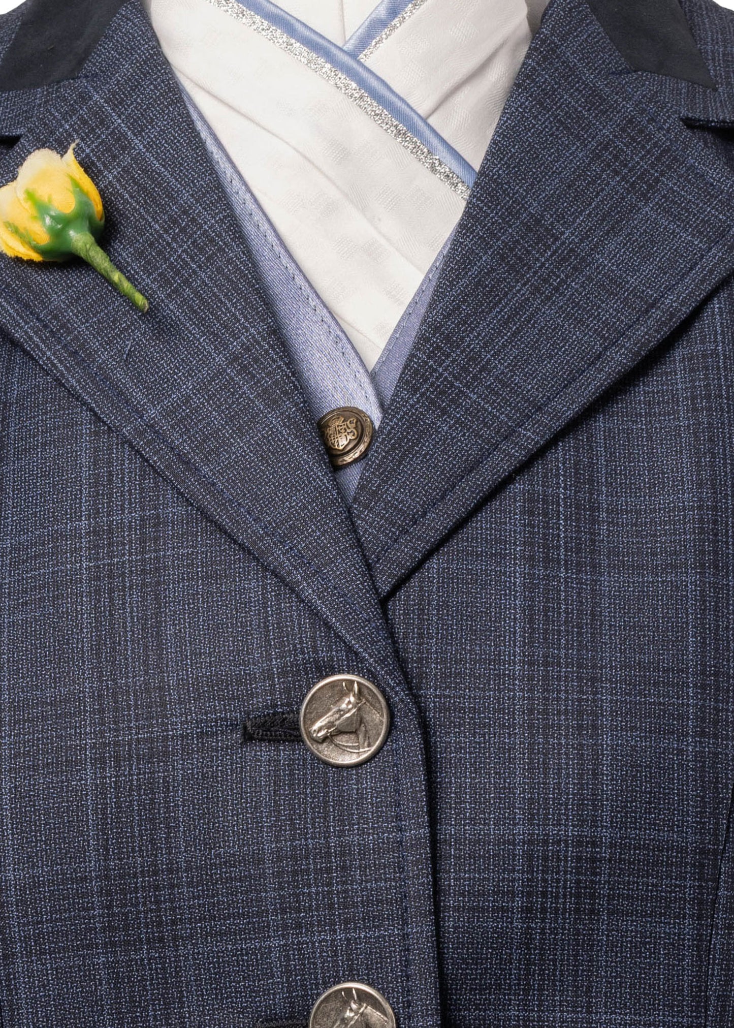 15s - 2026 - Shorter Length - Ladies Mid Blue wool blend tweed with lighter blue tones jacket