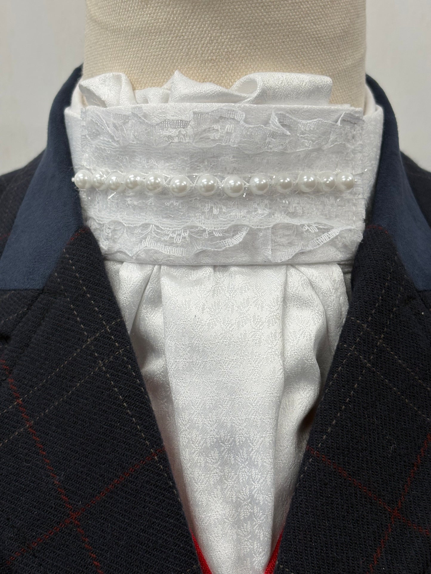 Off White Pre-tied Dressage Stock DPTS29