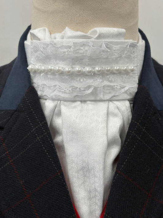 Off White Pre-tied Dressage Stock DPTS29